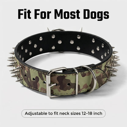 Military Camo Studded Dog Collar