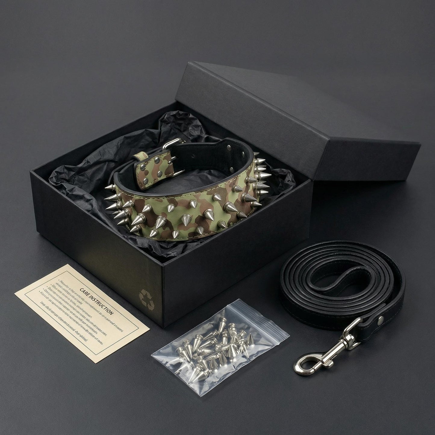 Military Camo Studded Dog Collar