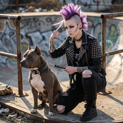 Black & Silver Studded Dog Collar