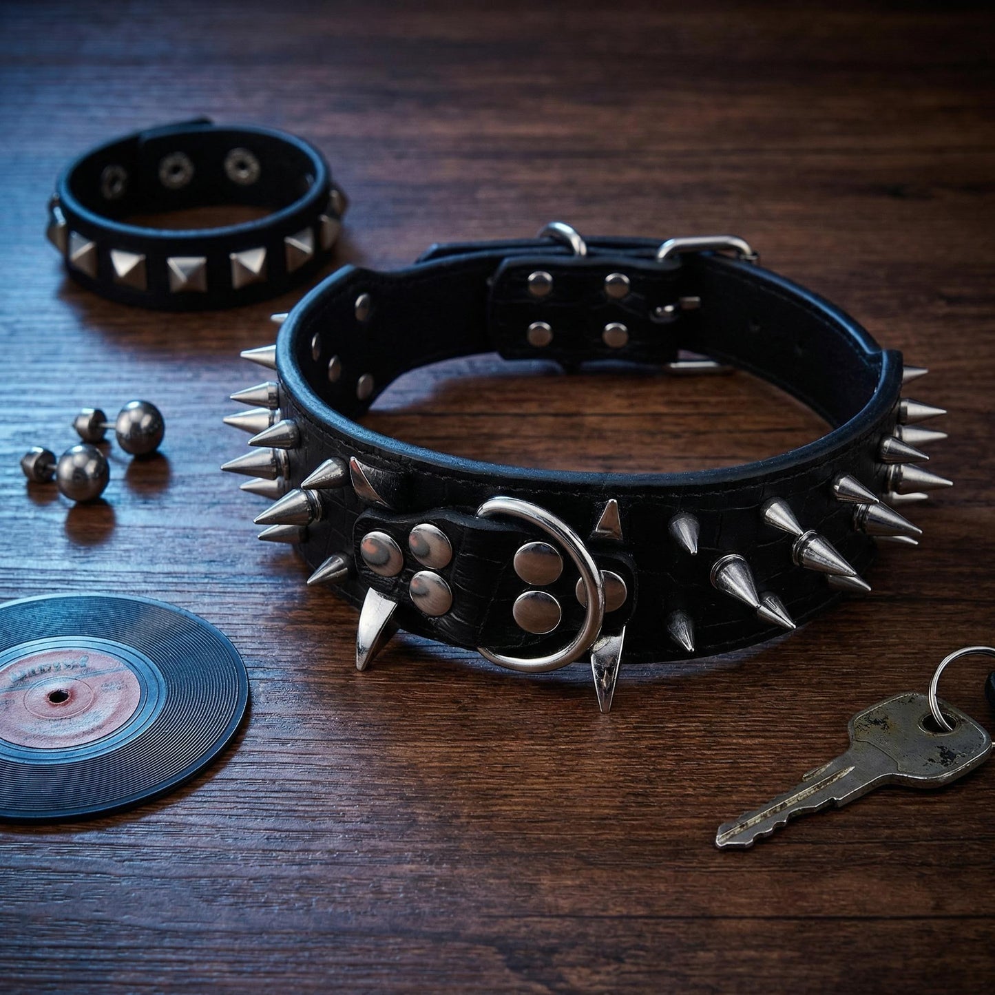 Black & Silver Studded Dog Collar