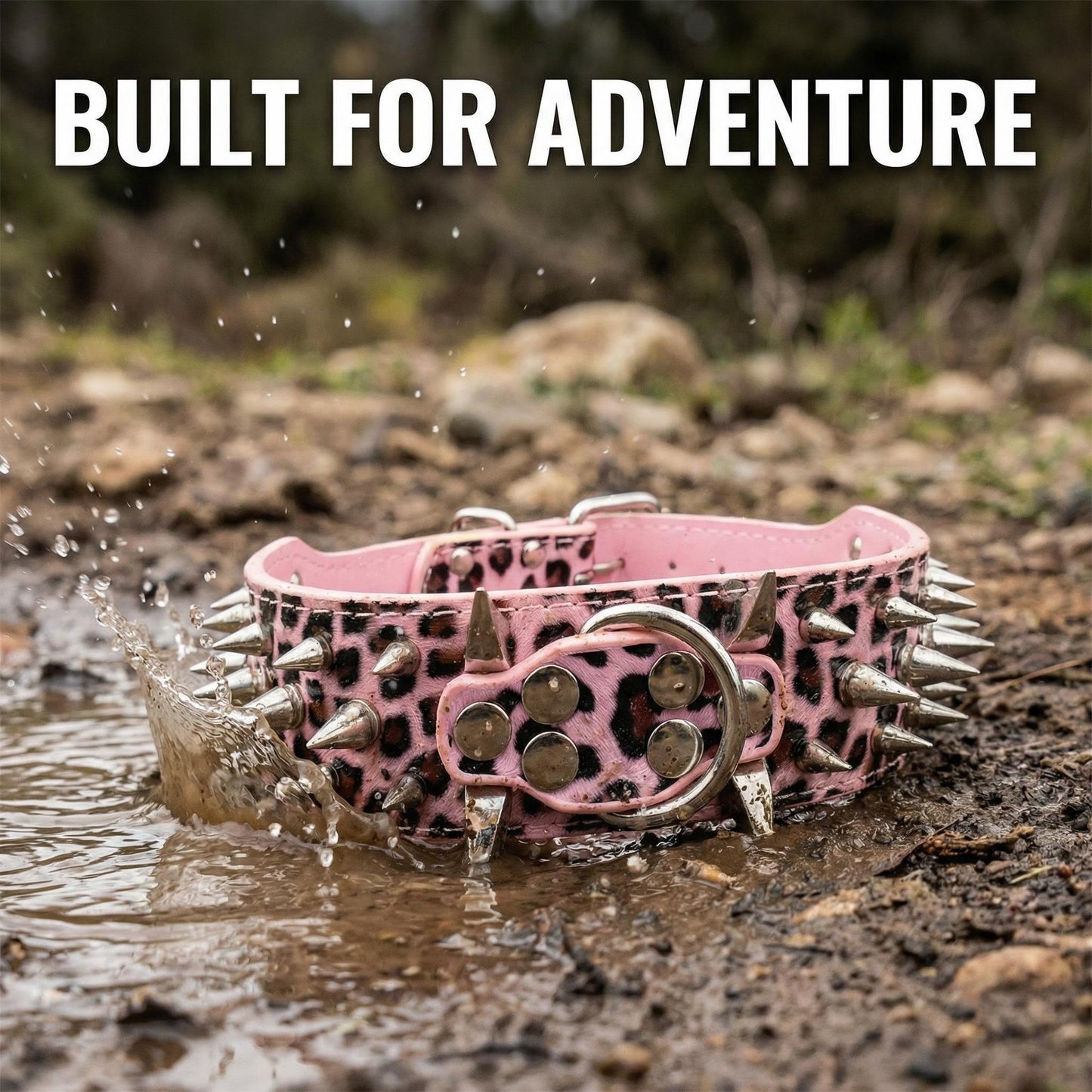 Light Pink Studded Dog Collar