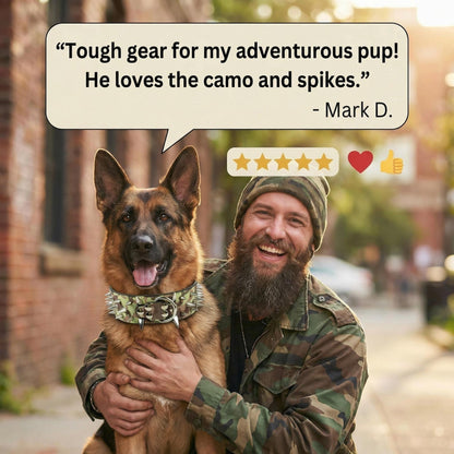 Military Camo Studded Dog Collar