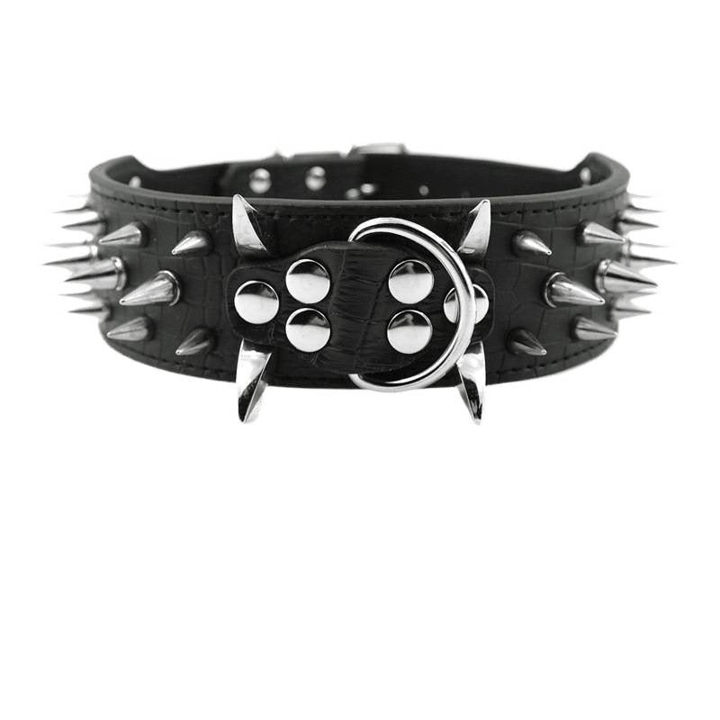 Black & Silver Studded Dog Collar