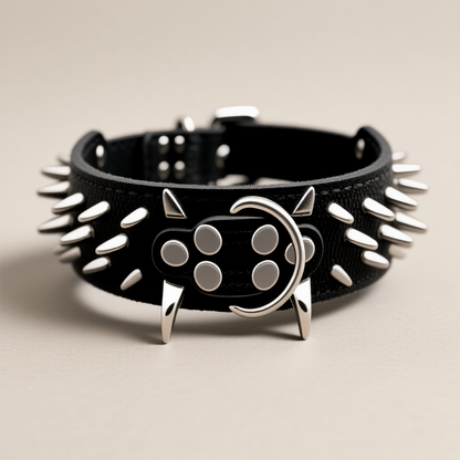 Black & Silver Studded Dog Collar