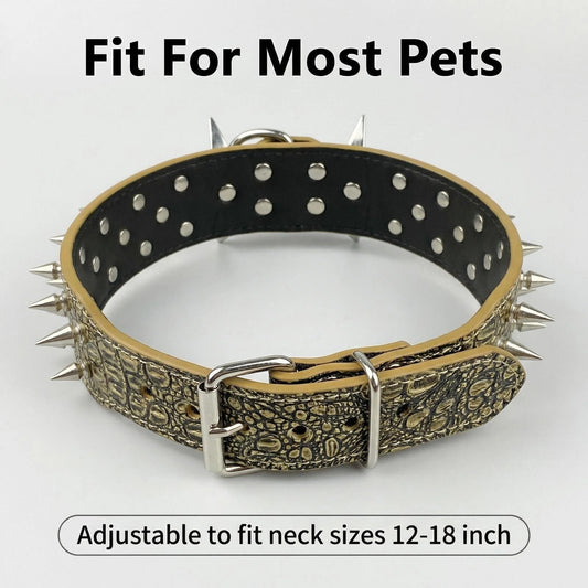 Tan Studded Dog Collar