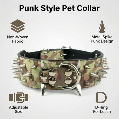 Military Camo Studded Dog Collar