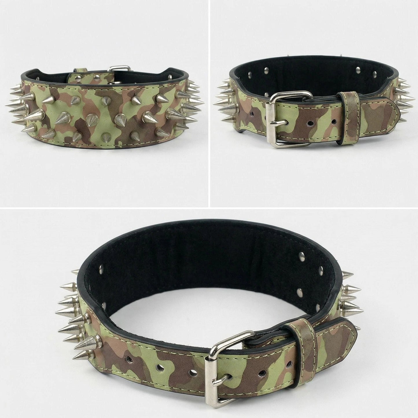Military Camo Studded Dog Collar