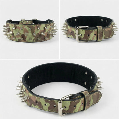 Military Camo Studded Dog Collar