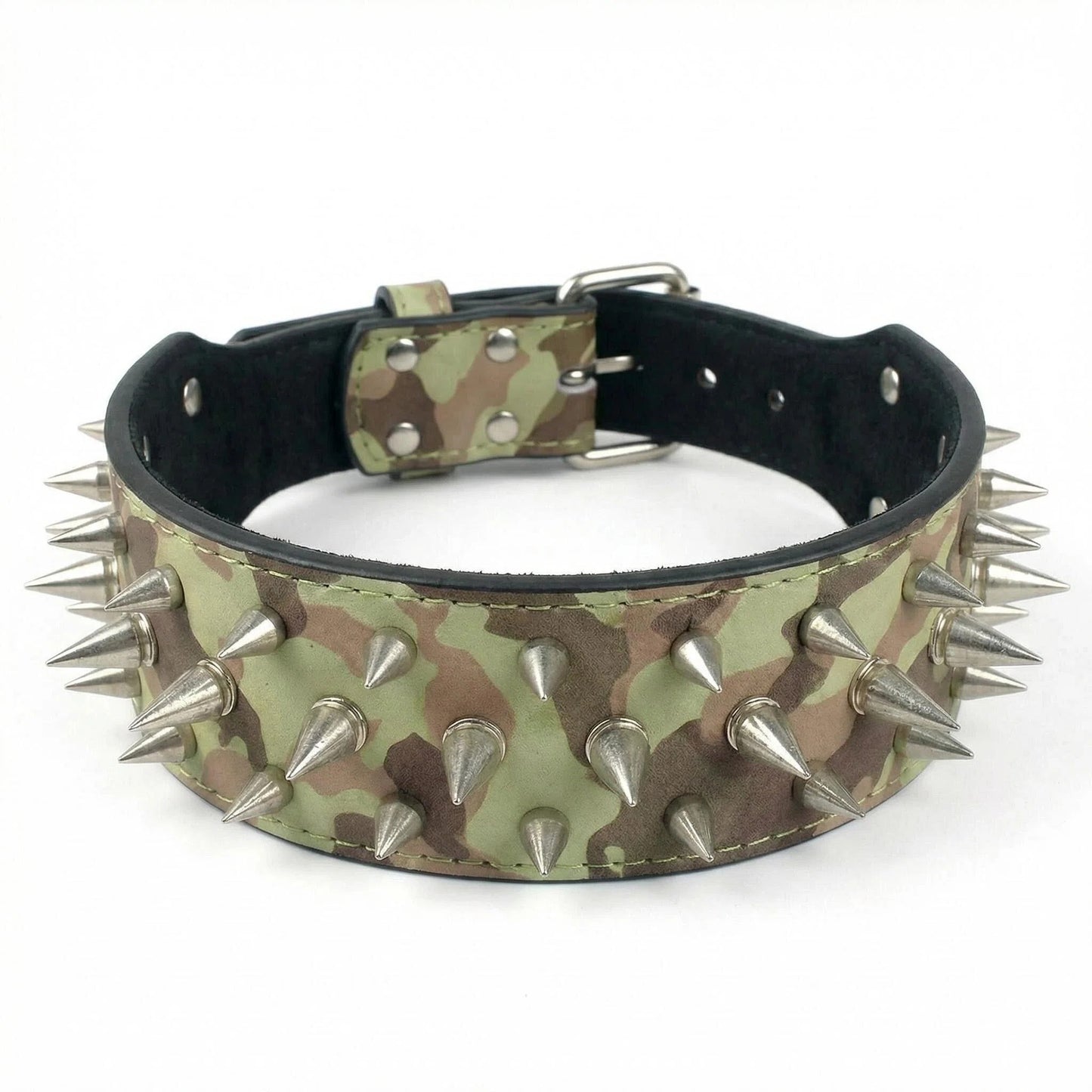 Military Camo Studded Dog Collar