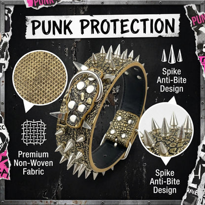 Tan Studded Dog Collar