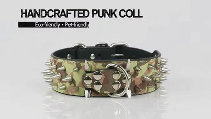 Military Camo Studded Dog Collar