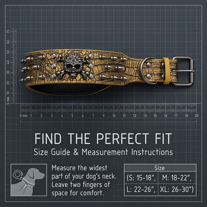 Tan Skull Studded Dog Collar